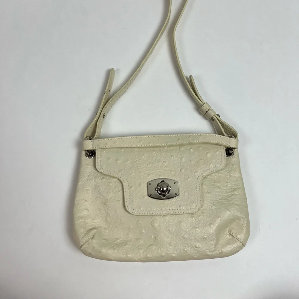 FURLA Bag Ostrich 3 Way Leather Clutch Crossbody